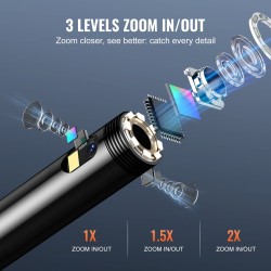 Endoskooppikamera kolme linssiä viidentoista metrin puolijäykkä kaapeli viiden tuuman näyttö