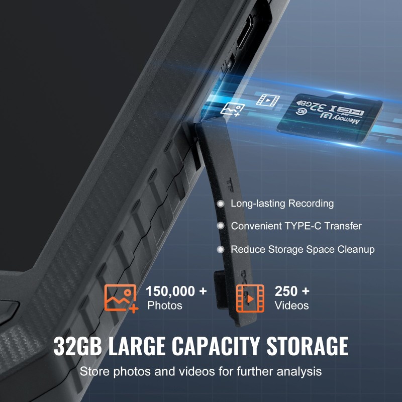 Endoskooppikamera kolme linssiä viidentoista metrin puolijäykkä kaapeli viiden tuuman näyttö