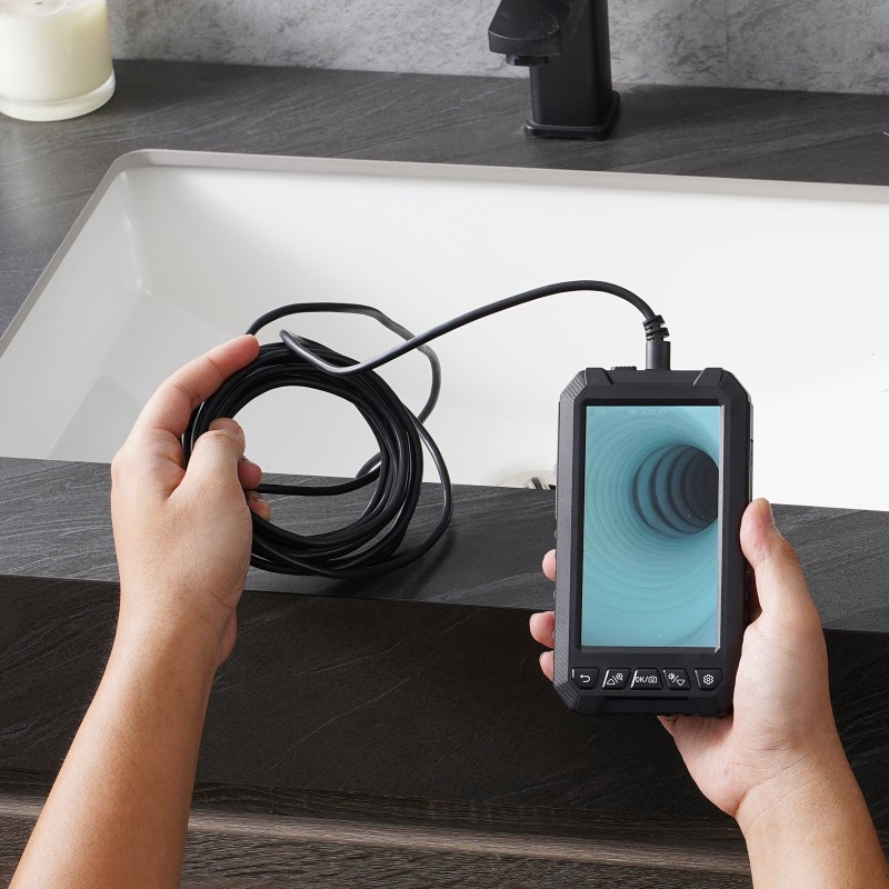 Endoskooppikamera kolme linssiä viidentoista metrin puolijäykkä kaapeli viiden tuuman näyttö