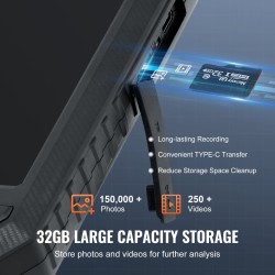 Tarkastuskamera kolmilinssinen viiden tuuman näyttö viiden metrin kaapeli vesitiivis kahdeksan millimetrin linssi