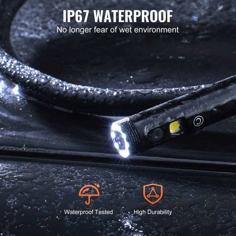 Tarkastuskamera kolmilinssinen viiden tuuman näyttö viiden metrin kaapeli vesitiivis kahdeksan millimetrin linssi