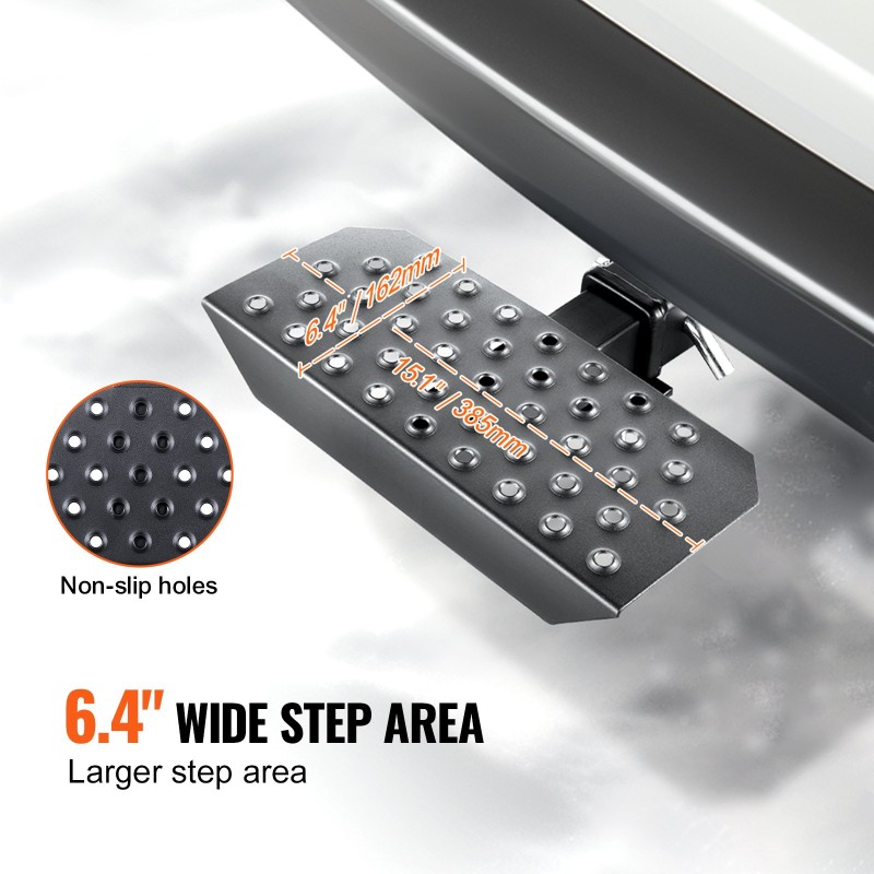 Vetokoukkuaskelma teräs 2 tuuman vetokoukkuvastaanottimelle korroosionkestävä pinnoite 158,7 kg kantavuus