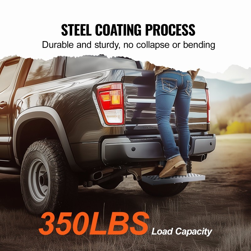 Vetokoukkuporras 2 tuuman vetokoukkuvastaanottimeen teräs musta 158,7 kg kantavuus