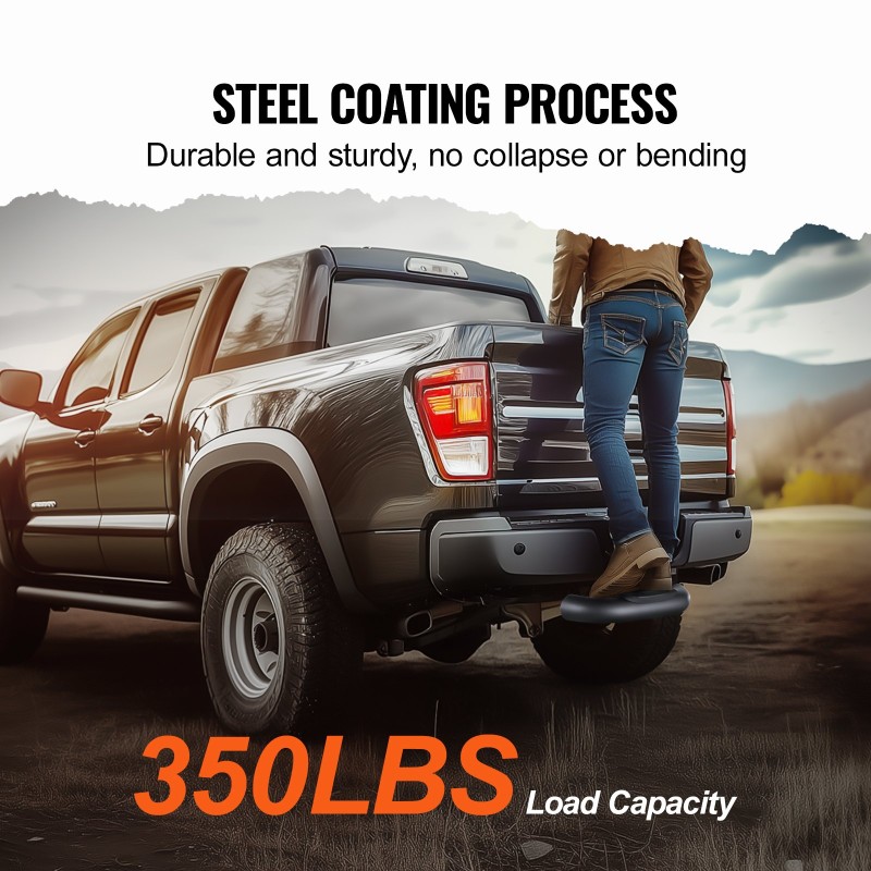 Vetokoukun askelma teräspinnoitettu 50,8 mm vastaanottimeen kantavuus 158,7 kg