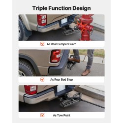 Vetokoukun astinlauta 50,8 mm vastaanottimeen pallografiittivalurauta 158,7 kg kantavuus