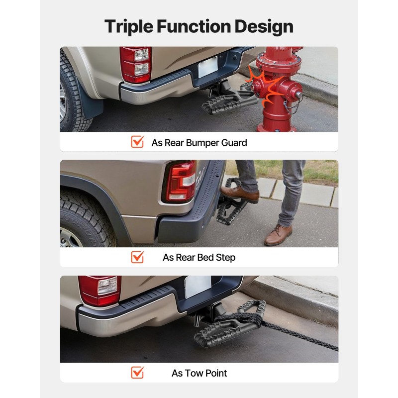 Vetokoukun astinlauta 50,8 mm vastaanottimeen pallografiittivalurauta 158,7 kg kantavuus