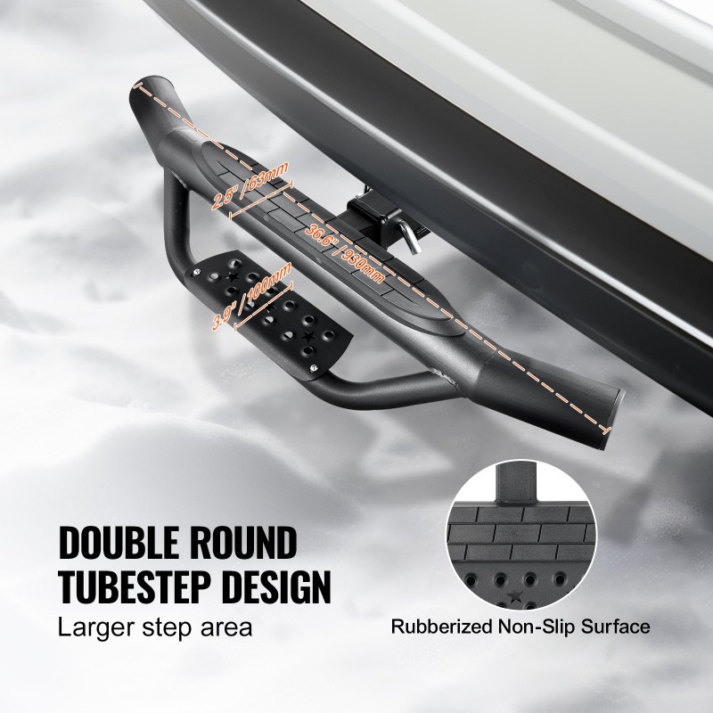 Astinlauta 2-tuumaiselle vetokoukkuvastaanottimelle teräs 930 mm 158,7 kg musta