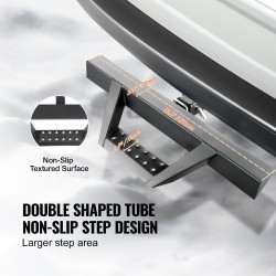 Vetokoukkuaskelma 2 tuuman vetovastaanottimeen teräs liukuestopinta 136 kg kantavuus