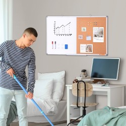 Yhdistelmätaulu alumiinikehyksellä 60 x 90 cm magneettinen valkotaulu ja korkkitaulu