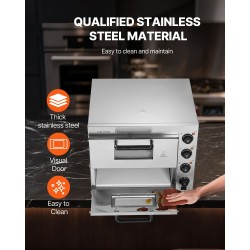 Sähköinen työtasopizzauuni ruostumattomasta teräksestä 40,6 senttimetrin pizzalle sisäkäyttöön