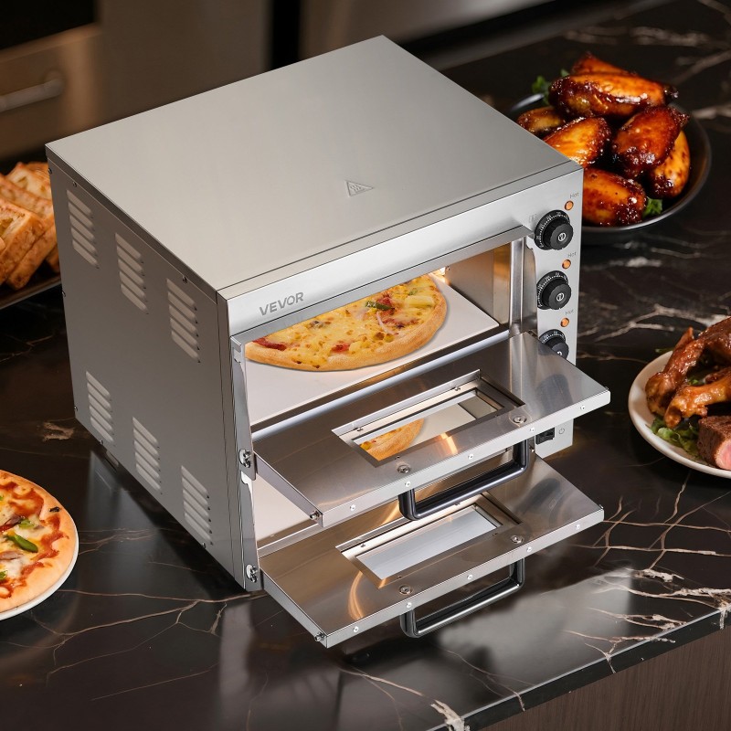 Sähköinen työtasopizzauuni ruostumattomasta teräksestä 40,6 senttimetrin pizzalle sisäkäyttöön