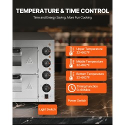 Sähköinen pöytätasouuni pizzalle ruostumaton teräs 35,6 cm 2700 wattia