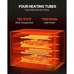 Pöytämallinen sähkökäyttöinen 1700-wattinen pizzauuni 12-tuumaisille elintarvikekelpoinen ruostumaton teräs