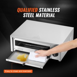 Pöytämallinen sähköinen pizzauuni 12-tuumainen 1500W ruostumaton teräs 50–350°C