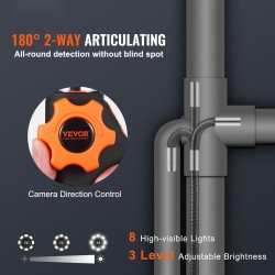 Nivelöity tarkastuskamera 6,4 mm linssi 5 tuuman IPS-näytöllä 1,5 m kaapelilla