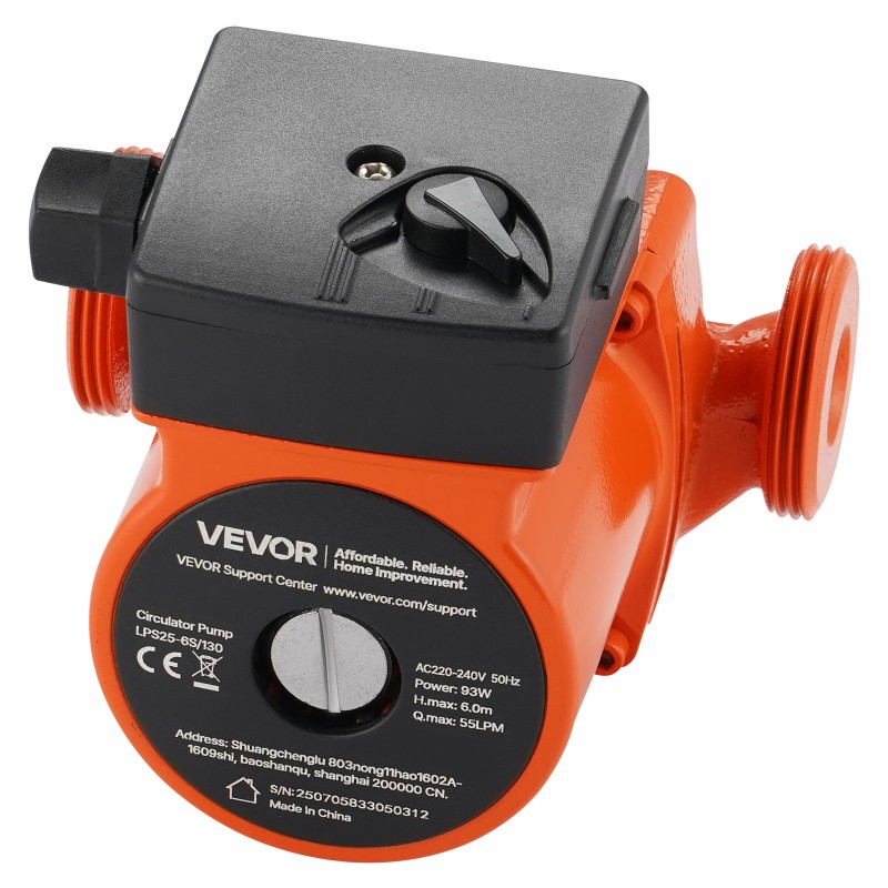 Valurautainen kiertovesipumppu kodin lämmitykseen 55 l/min 3-portainen kierteellinen