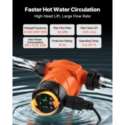 Kiertovesipumppu valurautarunko 42 l/min 4 m nostokorkeus kierreliitäntä takaiskuventtiili hiljainen