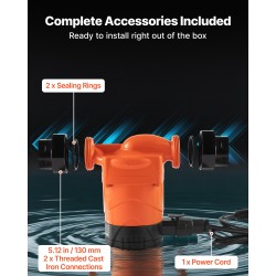 Kiertovesipumppu valurautarunko 58 l/min 6 m nostokorkeus kierreliitäntä takaiskuventtiili kotitalouslämmitykseen