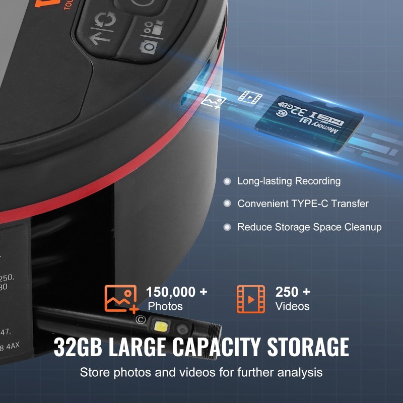 Endoskooppikamera kolmilinsinen 8mm IP67 kamerapää 5m kaapeli 4,3 tuuman IPS-näyttö