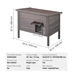 Ulkokissatalo setripuu 870×535×690 mm vaahtoeristetty PVC-oviverhot avattava katto usealle eläimelle