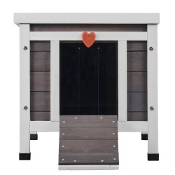 Ulkokissatalo setripuu säänkestävä muoviverhoilla avattavalla yläosalla 51x42x42 cm