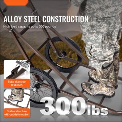 Taittuva riistankuljetusvaunu paksusta seosteräksestä 136 kg kantavuus täyskumirenkailla ergonomisella kahvalla