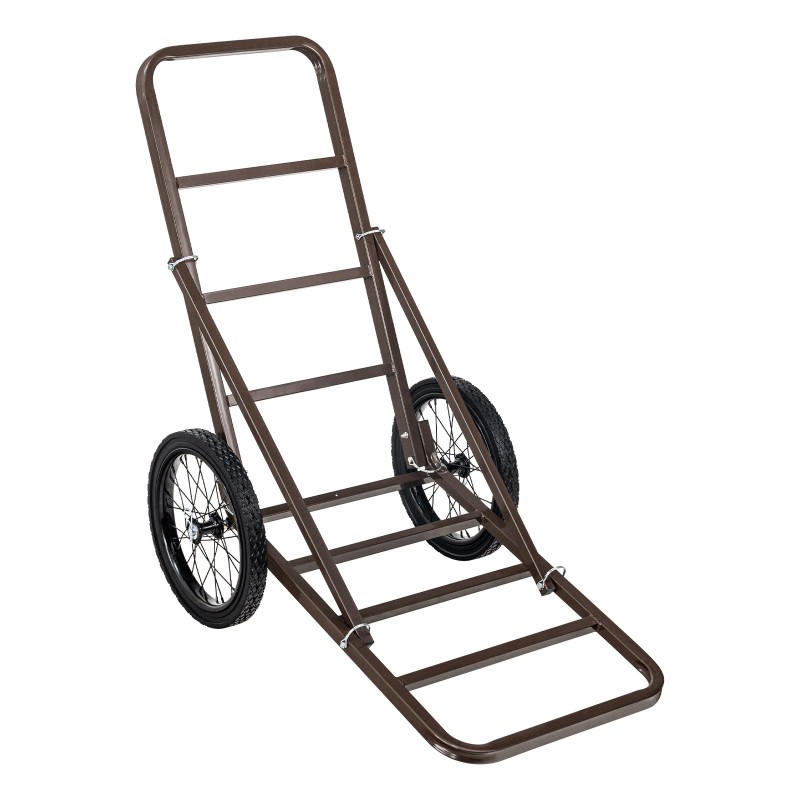 Taittuva riistankuljetusvaunu paksusta seosteräksestä 136 kg kantavuus täyskumirenkailla ergonomisella kahvalla