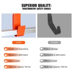 Kattokoukut hiiliterästä 2 kpl 226,8 kg kantavuus kumipäällysteinen T-tanko pyörällä