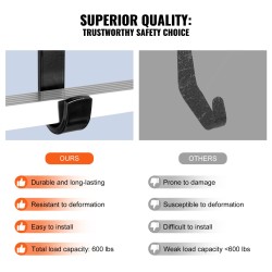 Kattokoukku hiiliteräksinen 2 kpl suurin kantavuus 272,2 kg 360 asteen kääntyvä pyörä