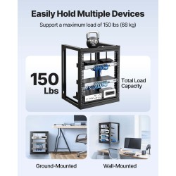 Seinäkiinnitteinen 12U avokehikkoinen palvelinräkki hiiliteräs 68 kg 520 mm musta