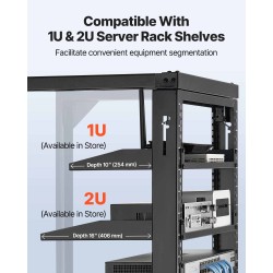 Seinäkiinnitteinen 12U avokehikkoinen palvelinräkki hiiliteräs 68 kg 520 mm musta