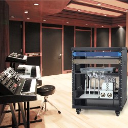 12U hiiliteräs AV-räkki 226,8 kg kantavuus 510x460x700 mm lukittavat pyörät