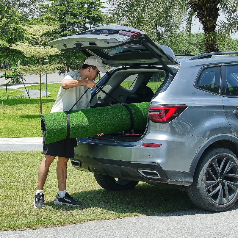 Golf-lyöntialusta PP-tekonurmi 152x122cm 15mm paksu 10 palloa ja 9 tiitä