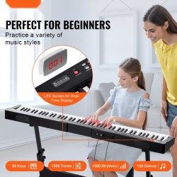 Digitaalipiano 88 puolipainotettua täysikokoista kosketinta 1000 ääntä sisäänrakennetut kaiuttimet