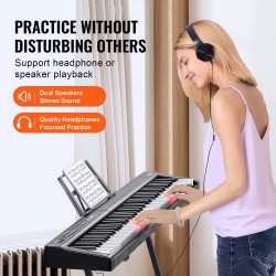 Digitaalipiano 88 puolipainotettua täysikokoista kosketinta 1000 ääntä sisäänrakennetut kaiuttimet
