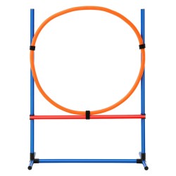 Koiran agilityharjoittelusetti muoviset säädettävät hypyt rengashyppy säilytyspussilla sisä ja ulkokäyttöön