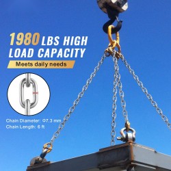 Coil-ketju sinkitty hiiliteräs 1,8 m 7,3 mm 898 kg kahdella pikalukolla