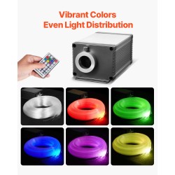 Kuituoptinen tähtikatto 450 kuitua 0,76 mm 3 m 16W RGBW-valomoottori Bluetooth-ohjaus