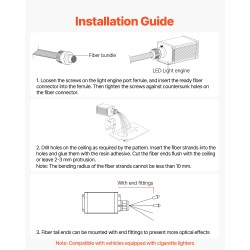 Kuituoptinen tähtikatto 450 kuitua 0,76 mm 3 m 16W RGBW-valomoottori Bluetooth-ohjaus
