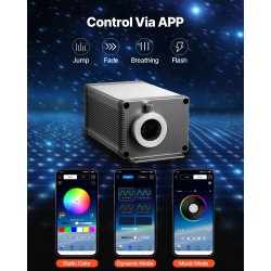 Valokuitutähtikatto 550 kpl 0,76 mm 3 m 16W monivärinen langaton sovellusohjaus ääniohjaus