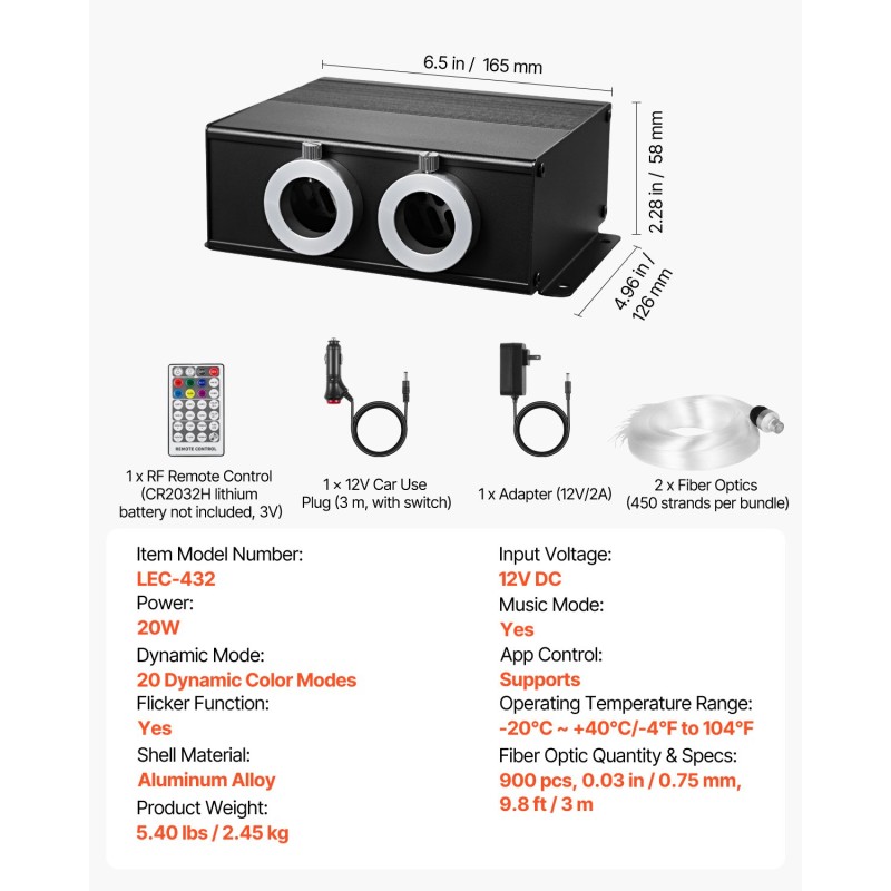 Kuituoptinen tähtitaivasvalaistussarja 900 kpl 3 m 0,76 mm monivärinen valomoottori sovellusohjaus