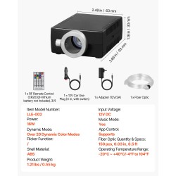 Kuituoptinen tähtitaivasvalosarja 150 kpl 1,98 m kuidut RGBW 16W Bluetooth-ohjaus