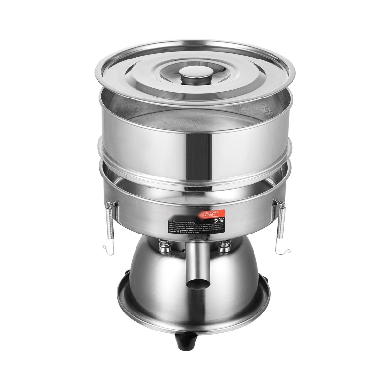 Sähkökäyttöinen värähtelevä seula ruostumattomasta teräksestä verkkokoot 12 ja 80 45 watin työtasomalli