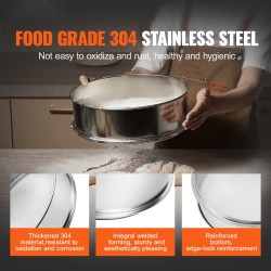 Jauhosiivilä elintarvikekelpoinen ruostumaton teräs halkaisija 320 mm silmäkoko 12