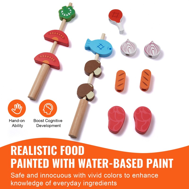 Puinen pystymallinen leikkigrilli mäntypuuta 21 osaa 3–8-vuotiaille