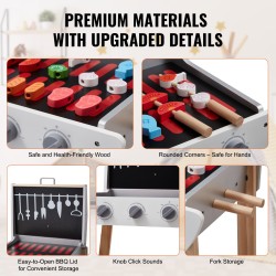 Puinen pystymallinen leikkigrilli mäntypuuta 21 osaa 3–8-vuotiaille