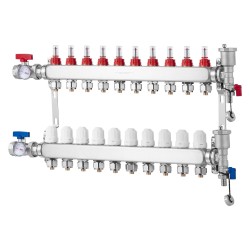 10-haarainen lattialämmityksen jakotukki 1,27 cm PEX-putkille SUS304 ruostumaton teräs