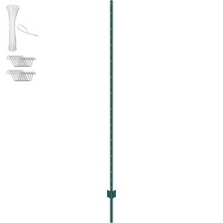 U-profiiliset teräsaitapaalut 2 mm 213 cm 10 kpl jauhemaalatut vihreät