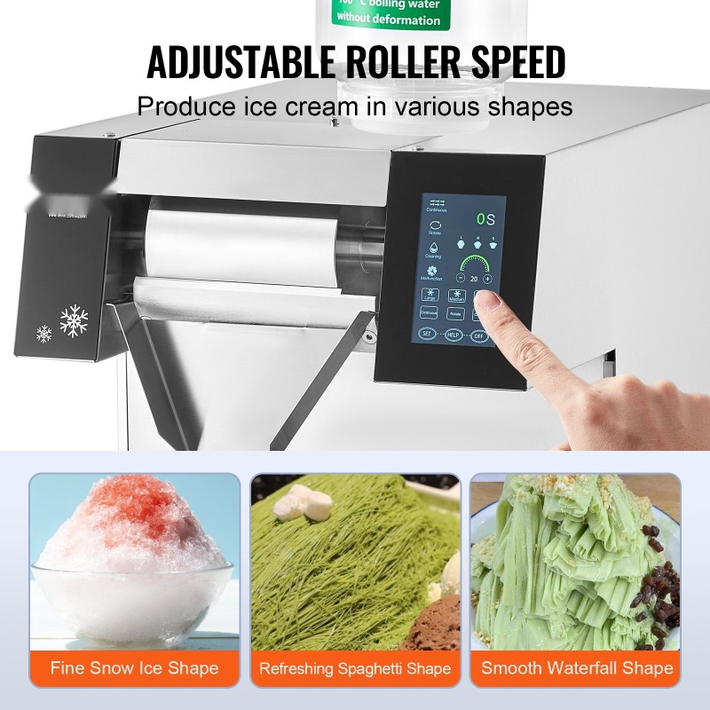 Lumihiutalejäälaite ruostumaton teräs 260 kg 24 tunnissa ilmajäähdytys kaksi 4 L koria