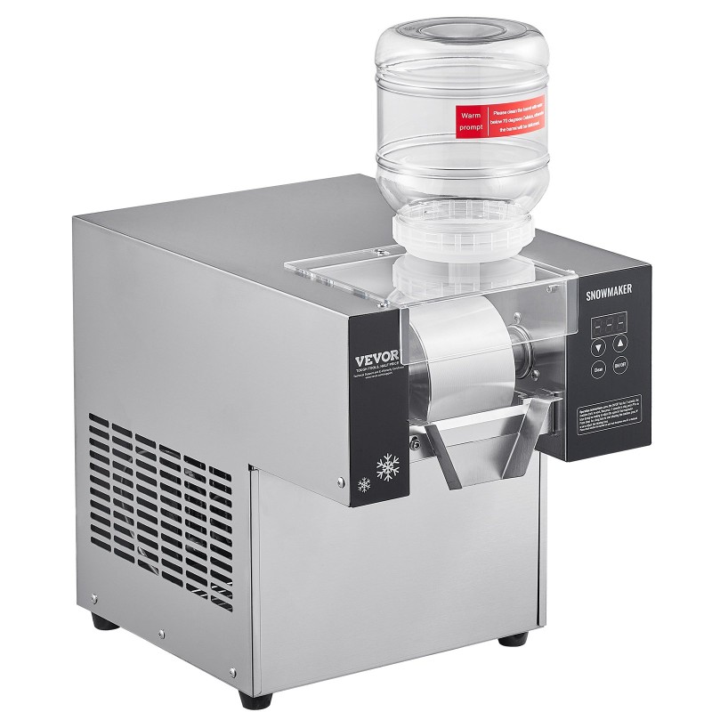 Lumihiutalejääkone ruostumatonta terästä 80 kilogrammaa vuorokaudessa ilmajäähdytys kahdella kolmen litran korilla